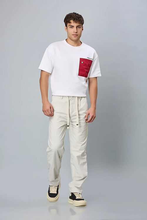 Cream Comfort Fit Stretchable Polyester Trousers for Men – LOFA Casual Wear