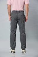 Back View of LOFA Men’s Dark Grey Activewear Trousers – Comfort Fit Design