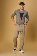 khaki Relaxed Fit 4-Way Stretch Trousers for Men – LOFA Casual Wear