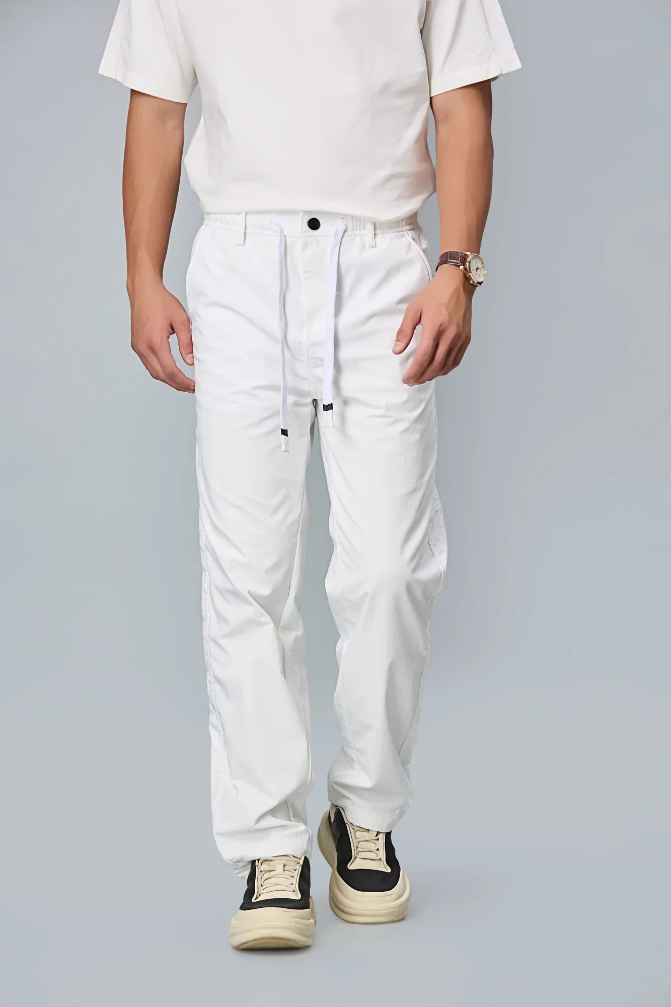 Comfort Fit White Smart Pants